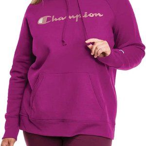 Champion Womens Classic Script Logo ECO Hoodie Large
